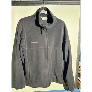 Columbia Mens Long Sleeve Large Black Full Zip Fleece Sweater Jacket